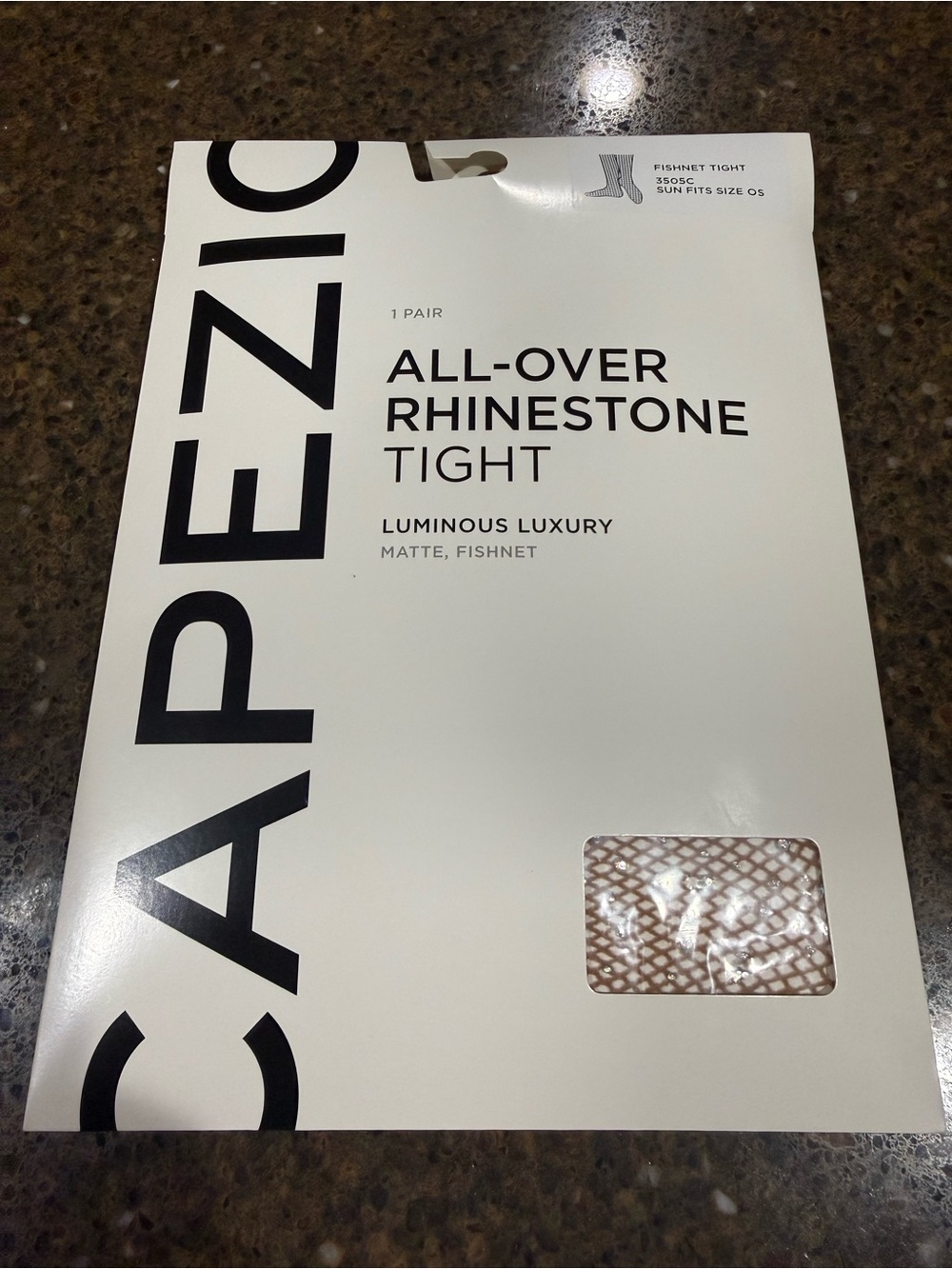 New Capezio All-Over Rhinestone Fishnet Tight - Child OS - Sun